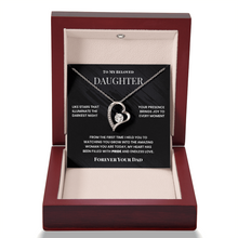Beloved Daughter Necklace From Dad - Emotional Message Card