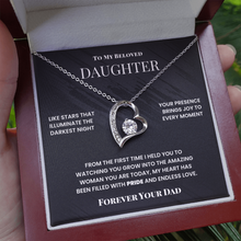 Beloved Daughter Necklace From Dad - Emotional Message Card