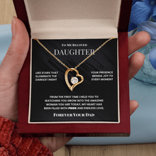 Beloved Daughter Necklace From Dad - Emotional Message Card