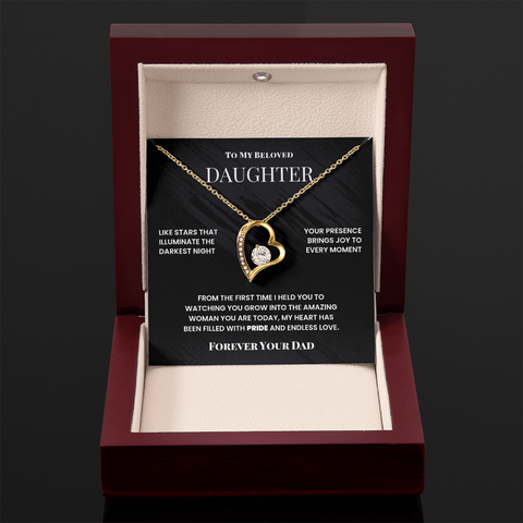 Beloved Daughter Necklace From Dad - Emotional Message Card variant image