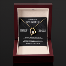 Beloved Daughter Necklace From Dad - Emotional Message Card