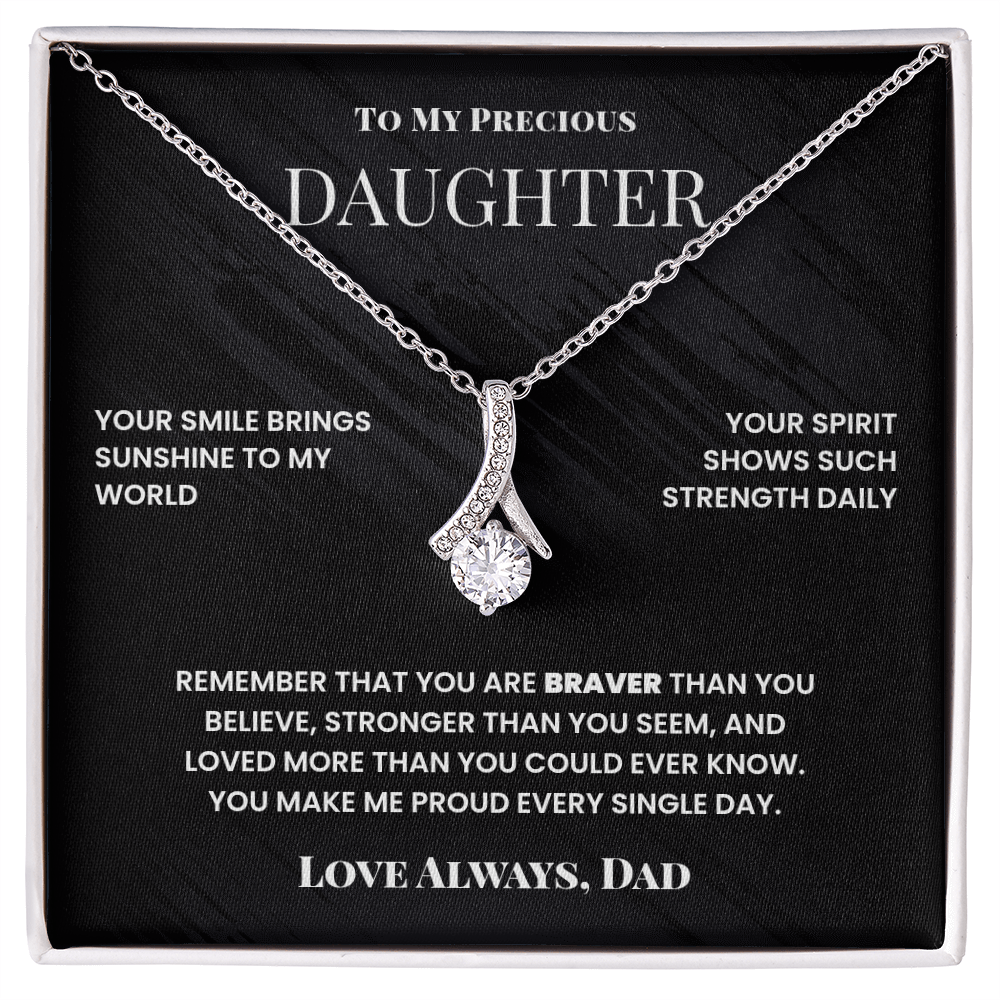 To My Precious Daughter Necklace From Dad - Inspirational Gifts