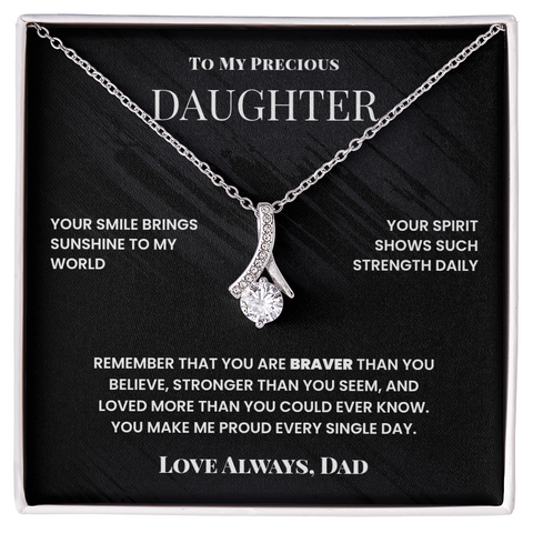 To My Precious Daughter Necklace From Dad - Inspirational Gifts