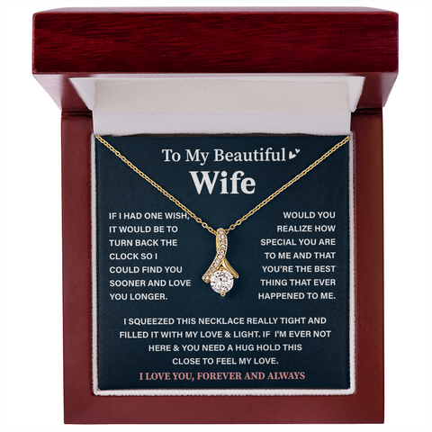 To My Beautiful Wife Necklace - Sentimental, Birthday Gift for Her variant image