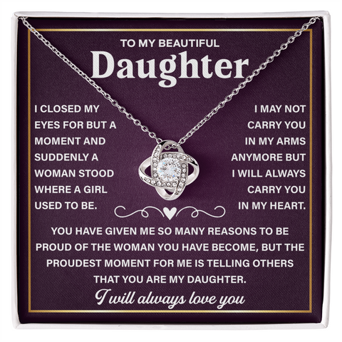 To My Daughter Necklace From Dad With Heartfelt Message