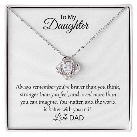 Love Knot Pendant Necklace - To My Daughter Necklace