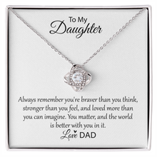 Love Knot Pendant Necklace - To My Daughter Necklace