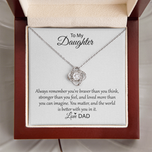 Love Knot Pendant Necklace - To My Daughter Necklace
