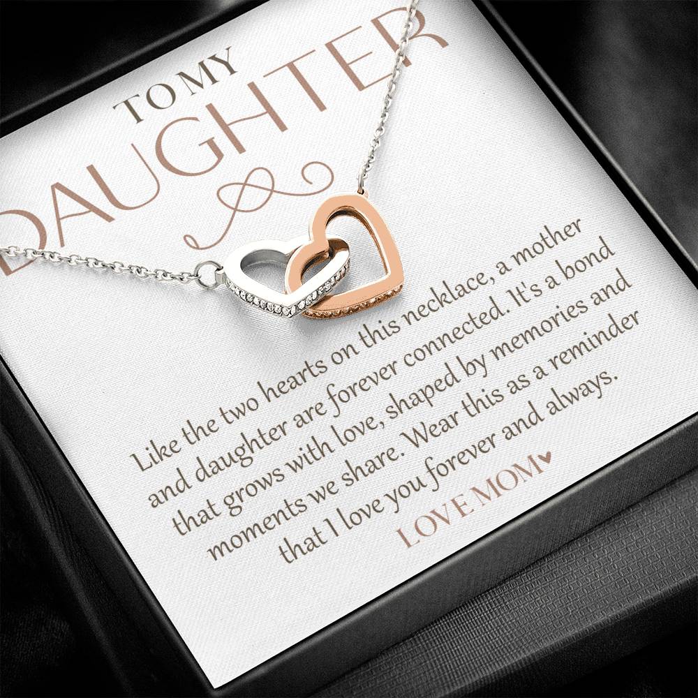 To My Daughter From Mom, Interlocking Hearts Necklace