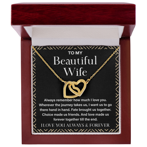 Gifts for Wife - Interlocking Heart Necklace variant image