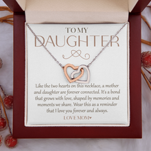 To My Daughter From Mom, Interlocking Hearts Necklace