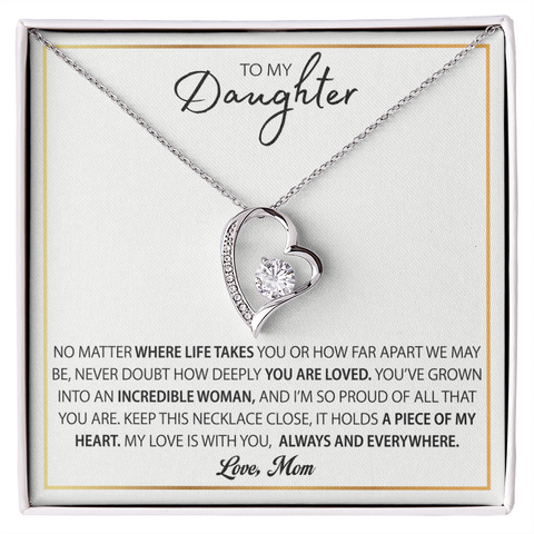 To My Daughter Necklace Gift From Mom, Mother Daughter Gift