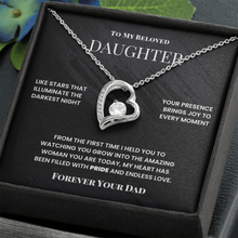 Beloved Daughter Necklace From Dad - Emotional Message Card